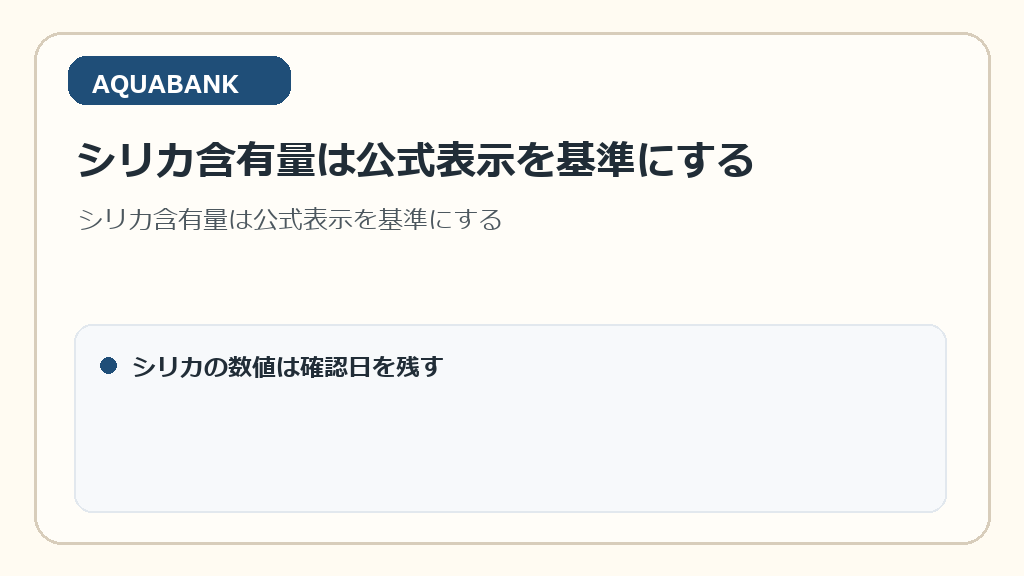 シリカ含有量は公式表示を基準にする