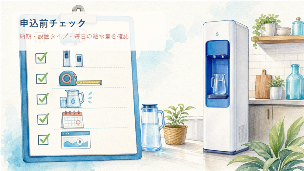 申込前は納期・設置タイプ・毎日の給水量を公式ページで確認する